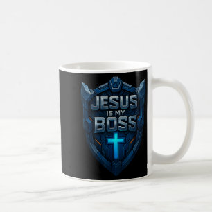 Caneca De Café Jesus É Meu Chefe Escudo Super-Herói Cristão _3