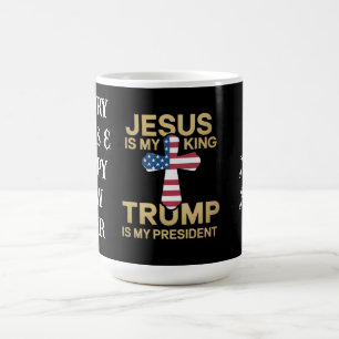 Caneca De Café Jesus É Meu Rei, Trump É Meu Presidente