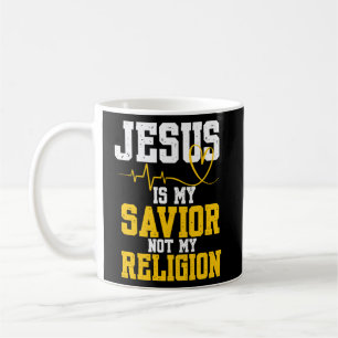 Caneca De Café Jesus é meu salvador não minha religião cristã Deu