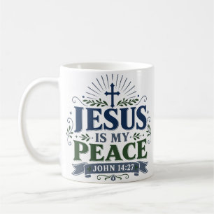 Caneca De Café Jesus É Minha Paz Citação de Esperança Escritural