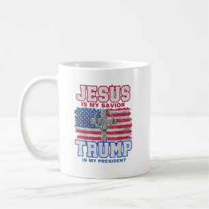 Caneca De Café Jesus é o meu salvador é o meu presidente