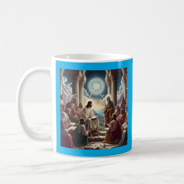 Caneca De Café Jesus e os Discípulos: Matthew 19:26 (Esquerda)