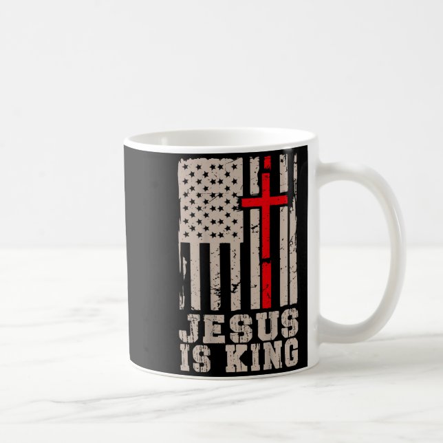 Caneca De Café Jesus É Rei Cristo Senhor Patriótico Cristão Ameri (Direita)