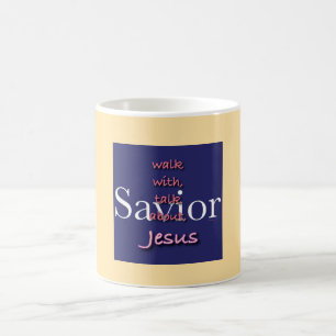 Caneca De Café Jesus é Salvador Pale Yellow Coffee Mug
