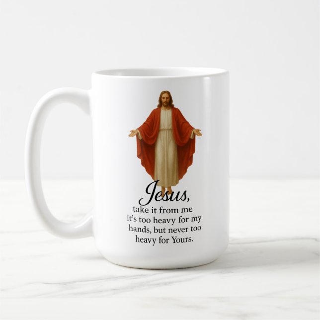 Caneca De Café Jesus em Vermelho e Branco (Esquerda)