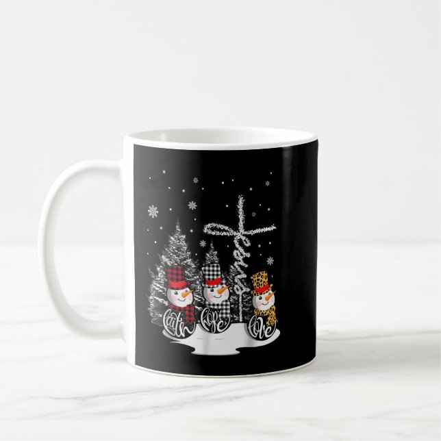 Caneca De Café Jesus Faith Hope ama Snowman Christian (Esquerda)