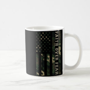 Caneca De Café Jesus Fé Sobre o Medo Camo Nós Bandeira Cruz Crist