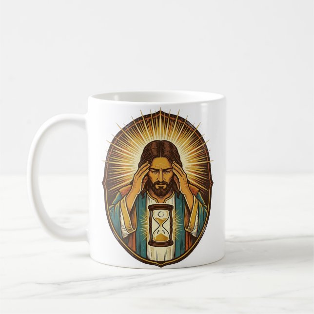 Caneca De Café Jesus Impaciente Carregando Ampulheta Internet Len (Esquerda)