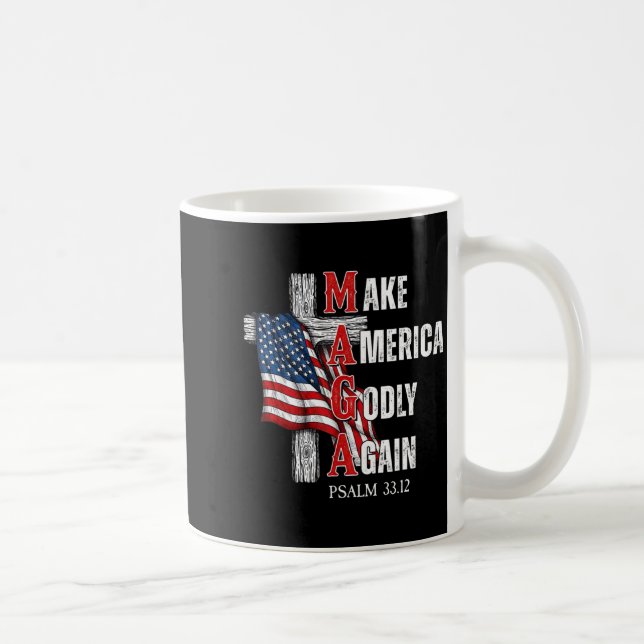 Caneca De Café Jesus Make America Godly Again American Patriot Ch (Direita)