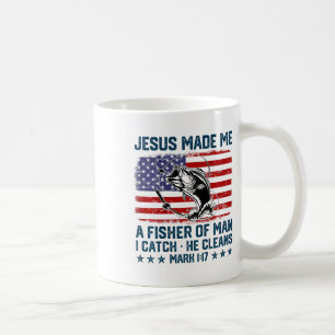 Caneca De Café Jesus Me Fez Um Pescador De Homens Bandeira Americ