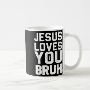 Caneca De Café Jesus Minimalista Ama Você, Cara Engraçado Cristão