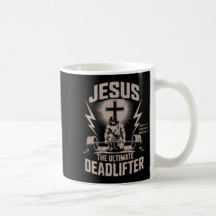 Caneca De Café Jesus O Levantador de Peso Definitivo Camiseta Cri