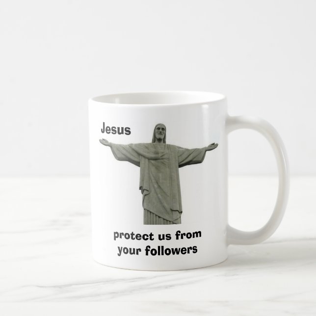 Caneca De Café Jesus protege-nos de seus seguidores (Direita)