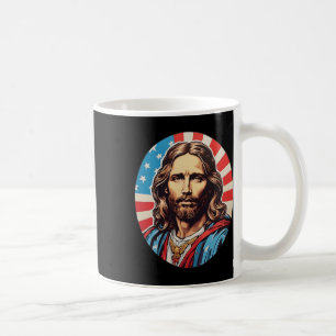 Caneca De Café Jesus Republicano – Arte Pop Ousado Com Bandeira A