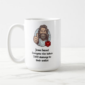 Caneca De Café Jesus Salva D&D!