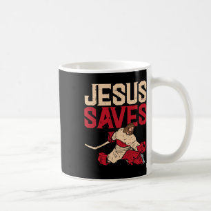 Caneca De Café Jesus Salva Goleiro de Hóquei no Gelo Esporte Reli