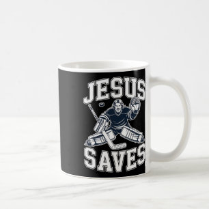 Caneca De Café Jesus Salva – Humor de Hockey para Jogadores Crist
