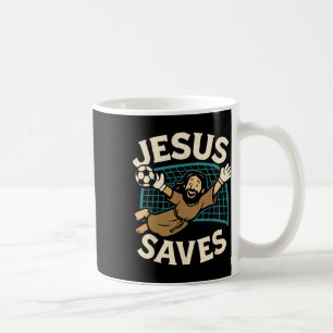 Caneca De Café Jesus Salva I Fé Cristã I Jesus Gol do Futebol