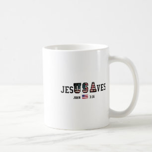 Caneca De Café Jesus Salva Jesus Salva Bandeira Americana Patriót
