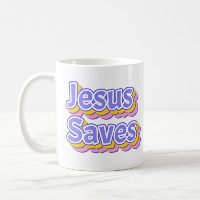 Caneca De Café Jesus Salva Pastel 3D (Esquerda)