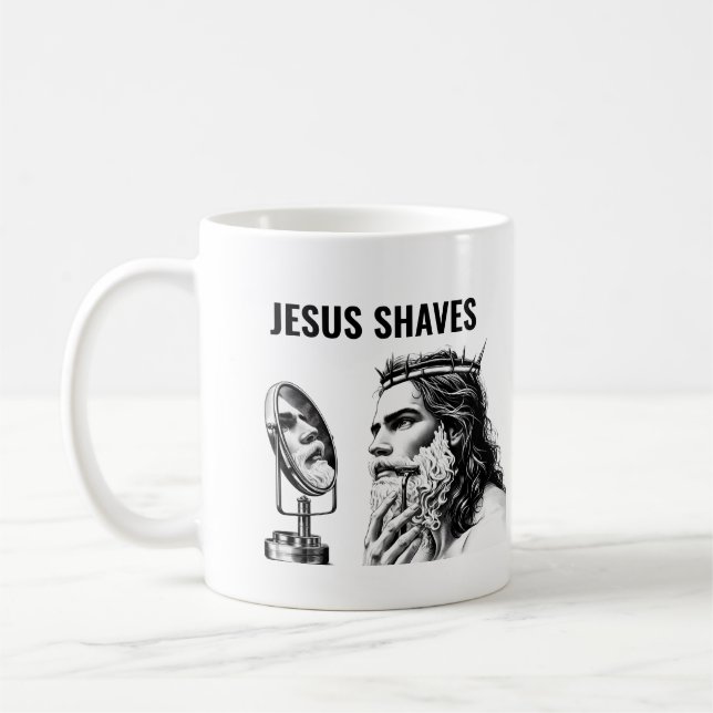 Caneca De Café Jesus Shaves - Funny Jesus Meme (Esquerda)
