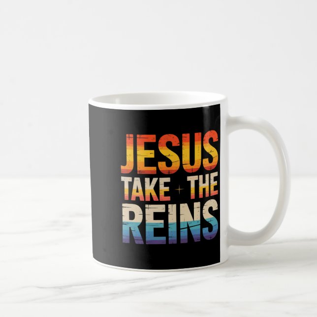 Caneca De Café Jesus Take The Reins - Insrational Christian Surre (Direita)