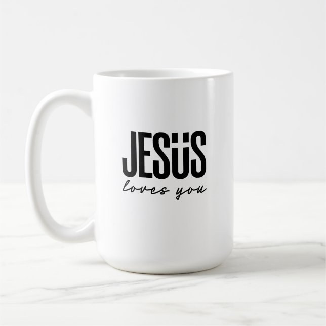 CANECA DE CAFÉ JESUS TE AMA | CRISTÃO (Esquerda)