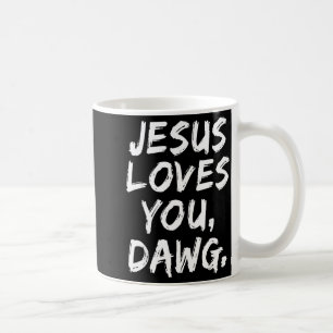 Caneca De Café Jesus Te Ama Dawg Cristão Crente Fé Deus
