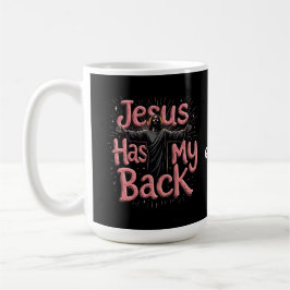 Caneca De Café Jesus tem a minha fé nas costas, a esperança, o po