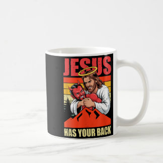 Caneca De Café Jesus Tem Jiu Jitsu nas Costas Retro Cristão MMA
