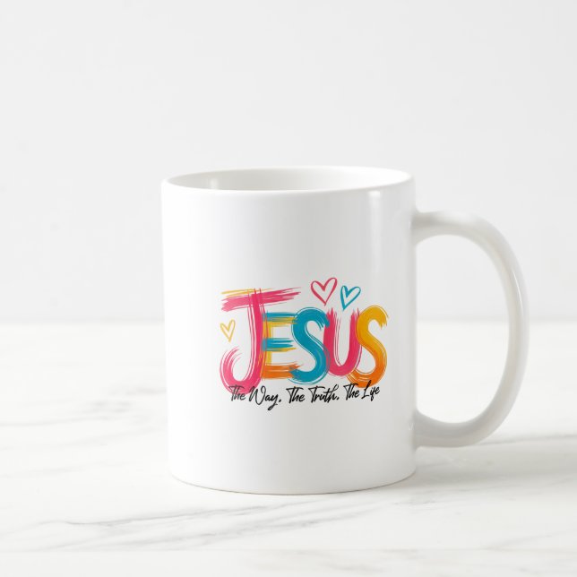 Caneca De Café Jesus - The Way, Truth, Life  (Direita)