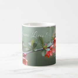 Caneca De Café Jesus Vive Flores de Primavera Bíblia Versa Páscoa