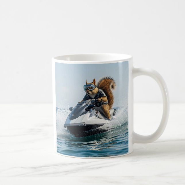 Caneca De Café "Jet Ski Esquilo Veloz (Direita)