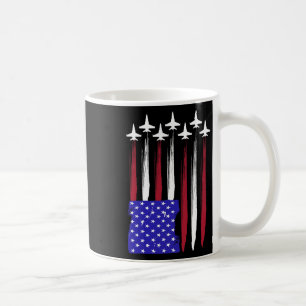 Caneca De Café Jets 4 De Julho Patriótico Red White Blue Bandeira