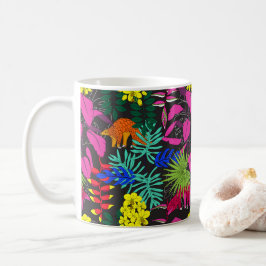 Caneca De Café Jewel Tones Pangolins da Floresta Tropical