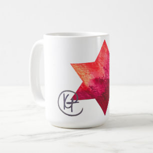 Caneca De Café Jewish Star Heart of Fire Art