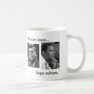 Caneca De Café JFK OBAMA 45 anos mais tarde… de esperança