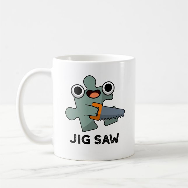 Caneca De Café Jig Saw Funny Jigsen Tool Pun (Esquerda)