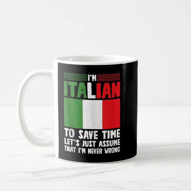 Caneca De Café Jim italiano não está errado Bandeira italiana Ta (Esquerda)
