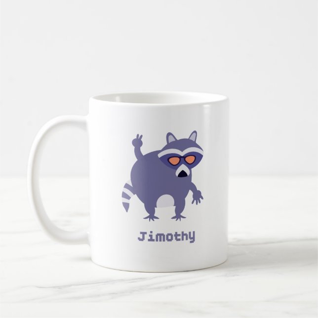 Caneca De Café Jimothy O Mapache Lendário (Esquerda)