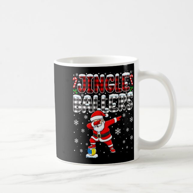 Caneca De Café Jingle Ballers Plaid Santa Dabbing Volleyball Chri (Direita)