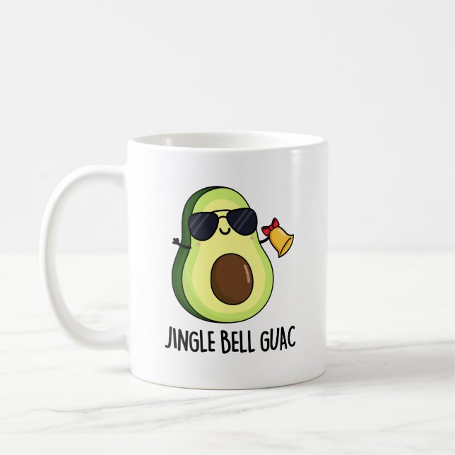 Caneca De Café Jingle Bell Guac Funny Avocado Pun (Esquerda)
