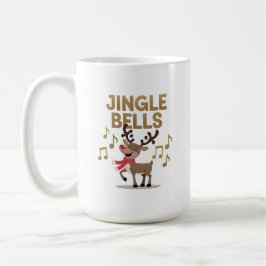 Caneca De Café Jingle Bells Singing Reindeer
