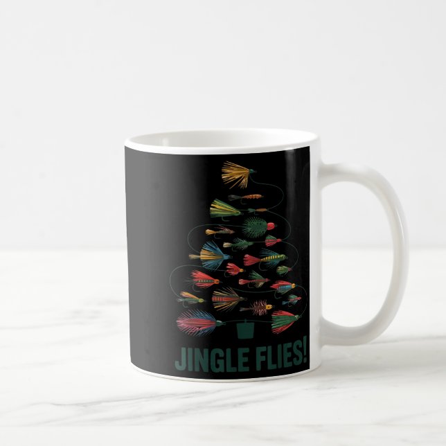 Caneca De Café Jingle Flies Funny Fly Fishing Lure Christmas Paja (Direita)