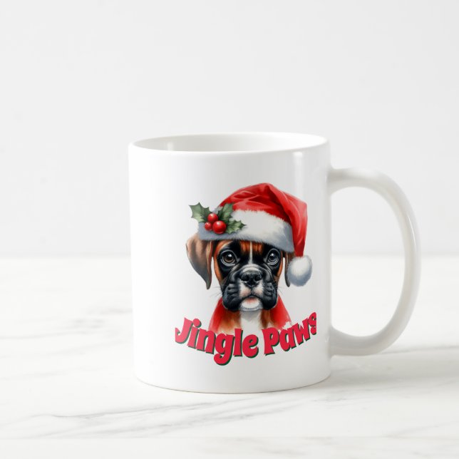 Caneca De Café Jingle Paws And Boxer Dog Joy  (Direita)