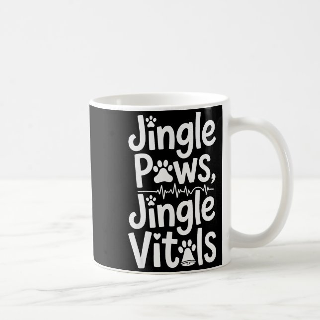 Caneca De Café Jingle Paws Jingle Vitals Funny Vet Nurse Xmas  (Direita)