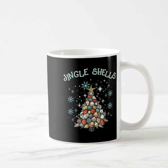 Caneca De Café Jingle Shells Christmas Tree Snowflakes Celebratio (Direita)