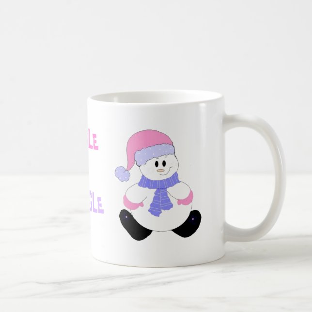 Caneca De Café Jingle Snowman a rosa (Direita)