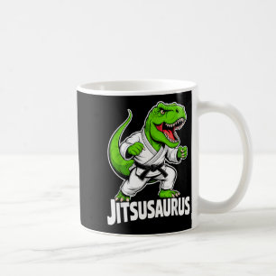 Caneca De Café Jitsusaurus Dinossauro Engraçado T-rex Verde Brasi