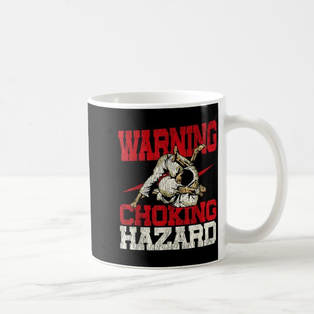 Caneca De Café Jiu Jitsu Antigo Aviso de Perigo de Asfixia (Direita)